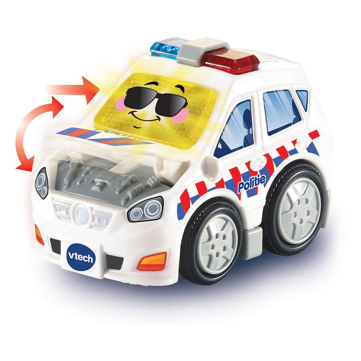 VTech toet toet auto’s pepijn politie - interactief speelgoed - met licht en geluidseffecten - wit - cadeau - 1 tot 5 jaar
