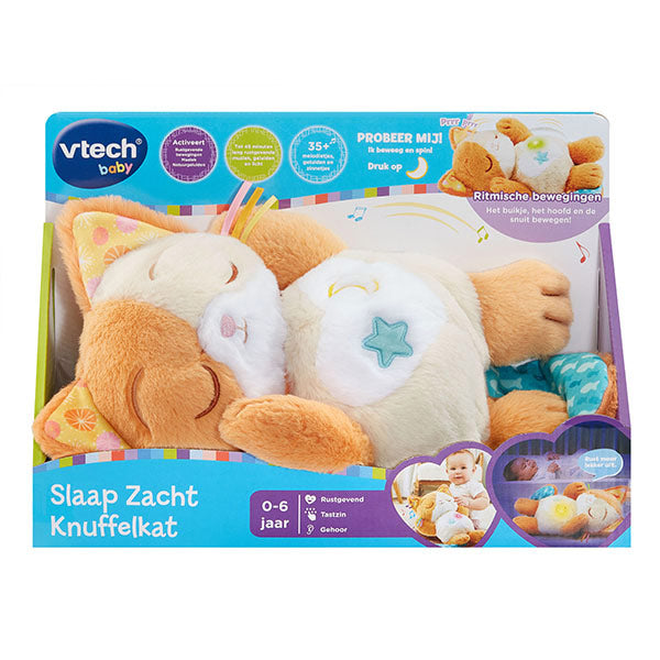 VTech slaap zacht knuffelkat - knuffel - inclusief slaapgeluidjes, melodietjes ademhalingsbewegingen