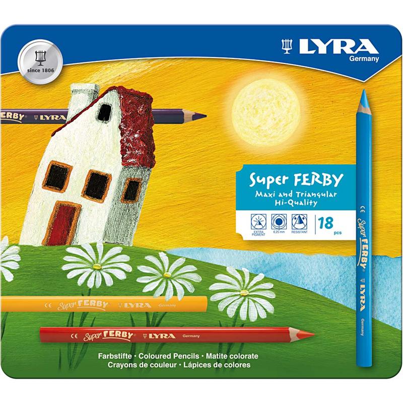 Lyra Https: www.cchobby.nl super-ferby-1-kleurpotloden-l-18-cm-vulling-6-25-mm-diverse-kleuren-18-stuk-1-doos