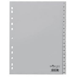 Tabbladen Durable 6522 1-20 PP A4 215 230x297mm Grijs