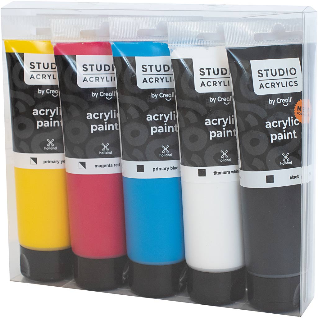 Creall Https: www.cchobby.nl -studio-acrylverf-diverse-kleuren-5x120-ml-1-doos