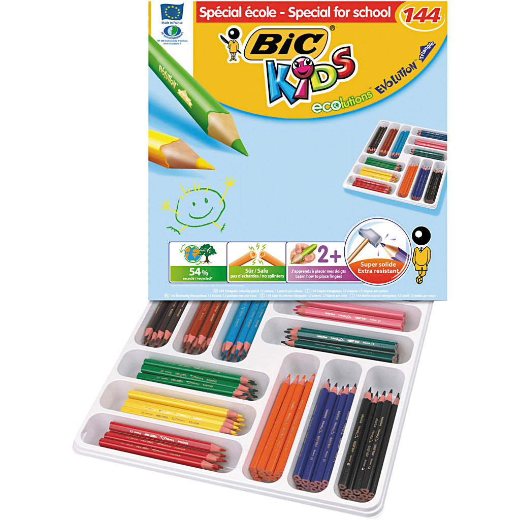 BIC Https: www.cchobby.nl -eco-evolution-kleurpotloden-vulling-5-mm-diverse-kleuren-12-stuk-1-doos