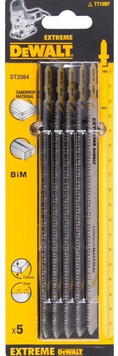 DeWalt dt2084 bim decoupeerzaagblad extreme - 2mm tandafstand - sandwich materiaal (5st)