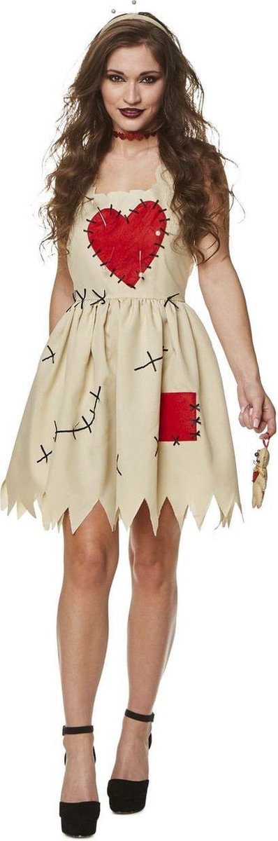 Partychimp Karnival costumes voodoo pop carnavalskleding dames halloween kostuum dames halloween kostuum volwassenen carnaval - polyester - maat l - 2-delig jurk hoofdband