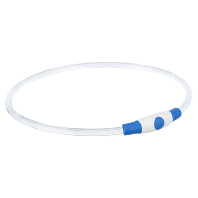 Merkloos Sans Marque Trixie lichtgevende halsband usb flash light oplaadbaar tpu blauw