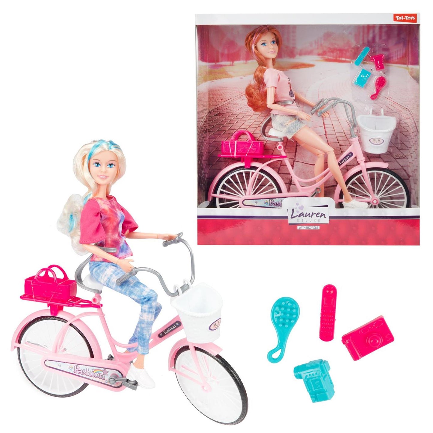 Toi-Toys Toi toys lauren tienerpop op fiets