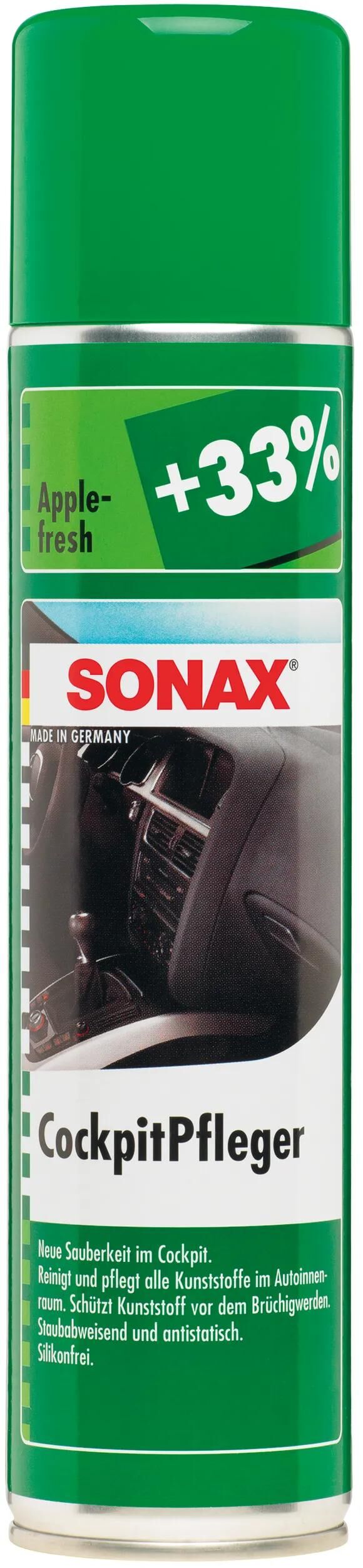 SONAX kunststoffpflegemittel cockpitpfleger cockpit care 400 ml apple-fresh