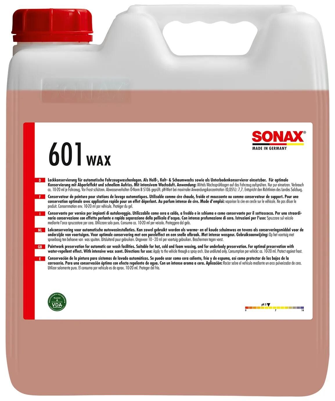 SONAX reinigungszusatz brillantwachs mit wachsduft brilliant wax 10 l canister wax fragrance