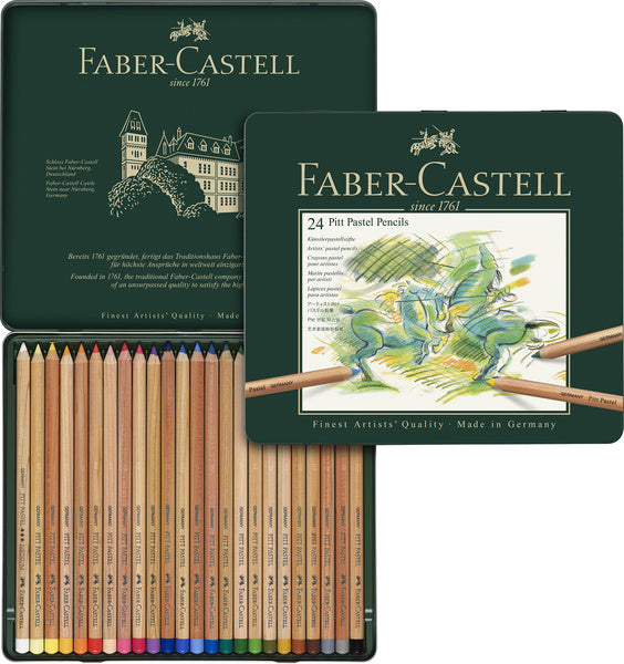 Faber-Castell Faber castell fc-112124 pastelpotlood pitt metalen etui a 24 stuks