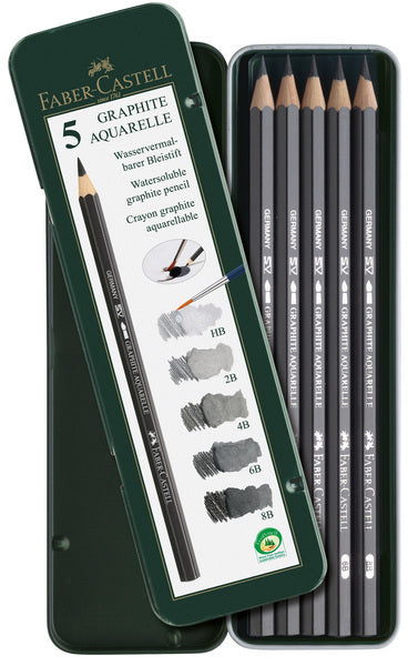 Faber-Castell Faber castell fc-117805 aquarelpotlood graphite etui a 5 stuks