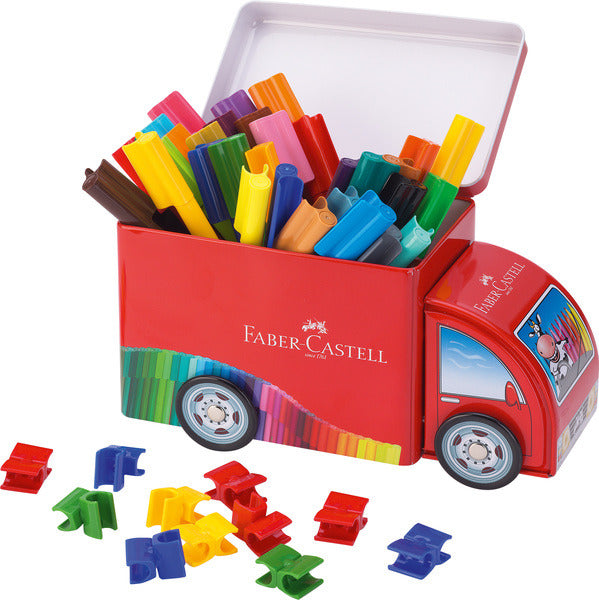 Faber-Castell Faber castell fc-155533 viltstiften connector 33 stuks met 10 clips in vrachtwagen