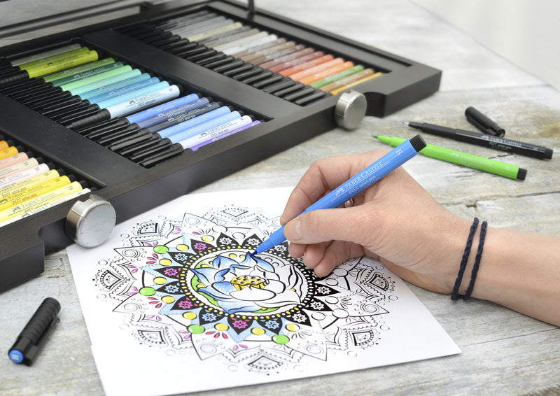 Faber Castell fc-167163 tekenstift faber-castell pitt artist pen brush etui a 6 stuks pastel