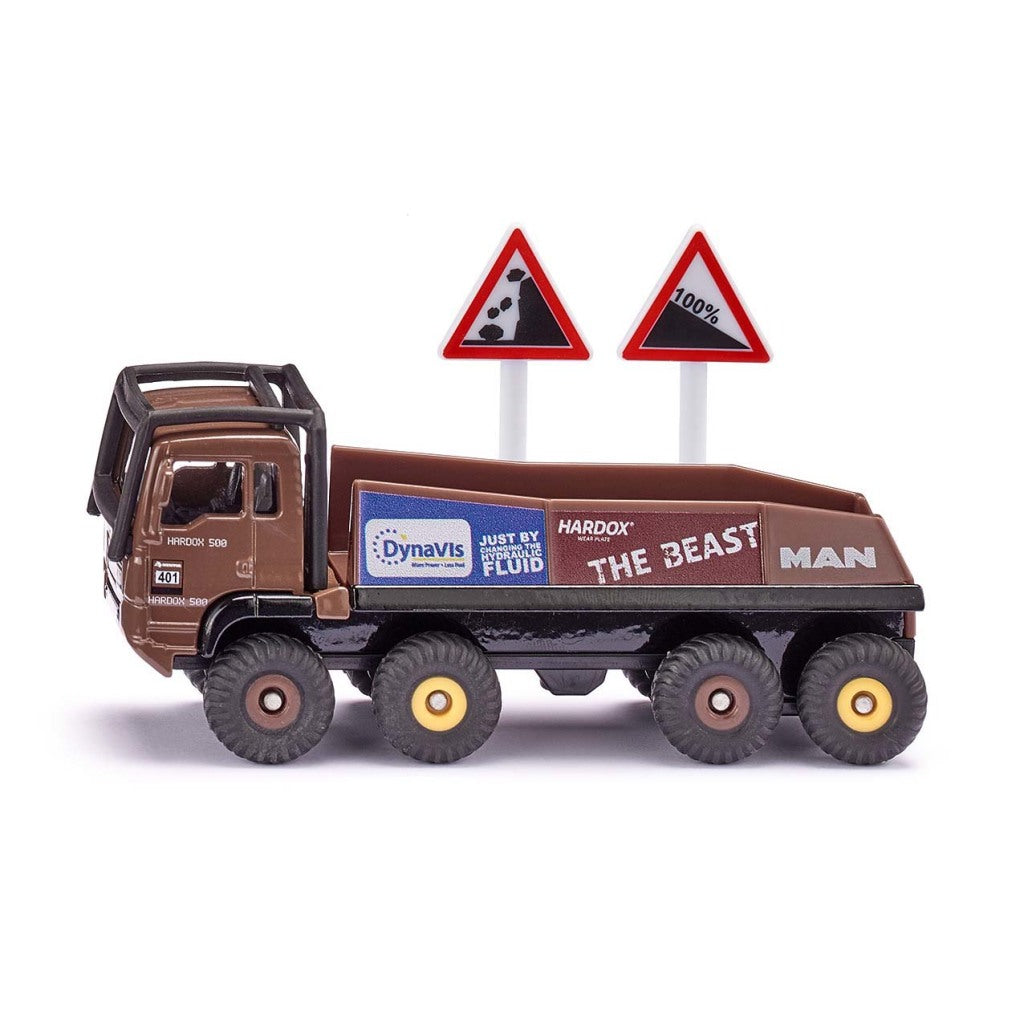 SIKU 1686 hs schoch 8x8 man truck trial + 2 borden