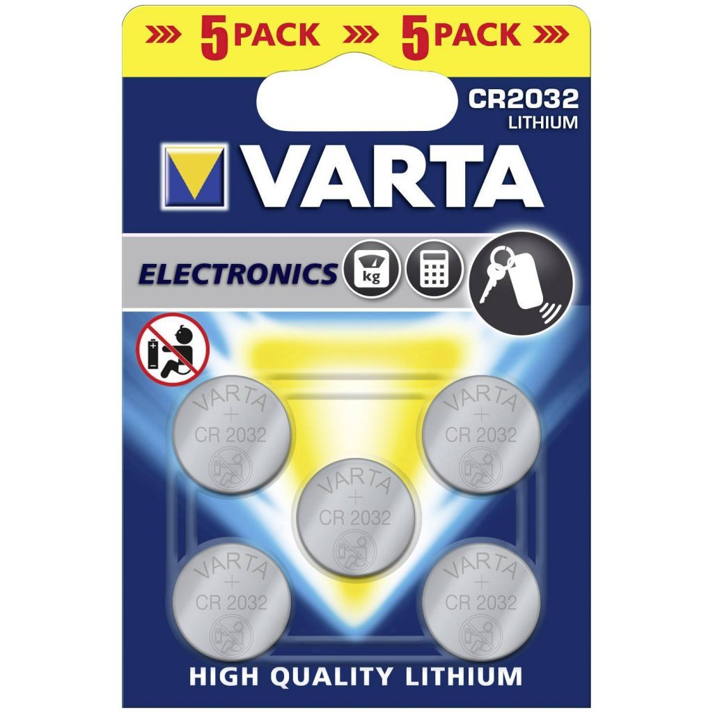 Varta batterie coin cell cr2032 lithium 3v 5 blister