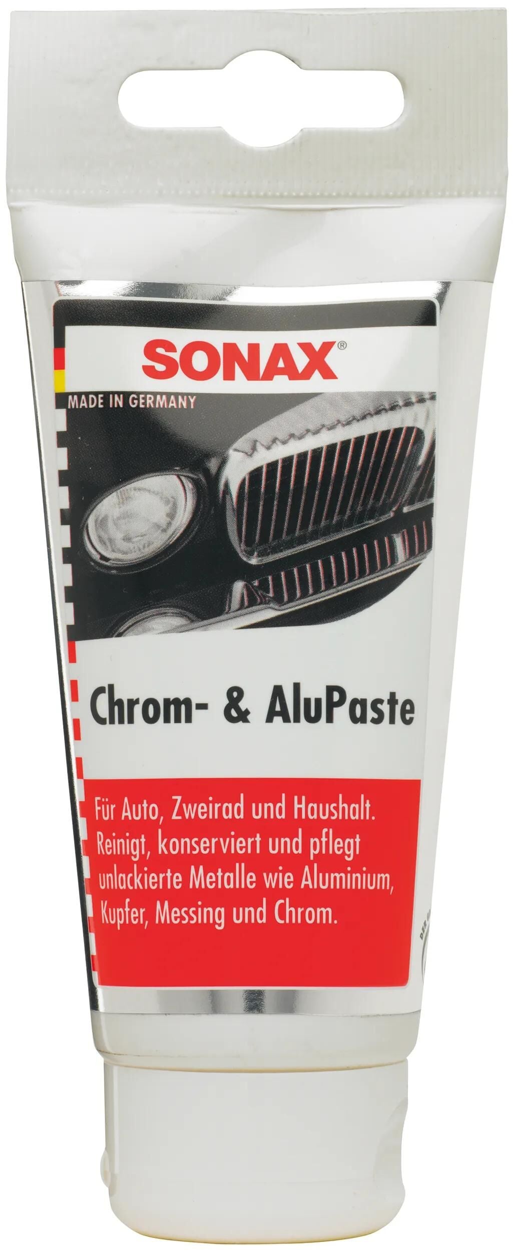 SONAX polierpaste chrom alupaste chrome paste 75 ml alu-tube