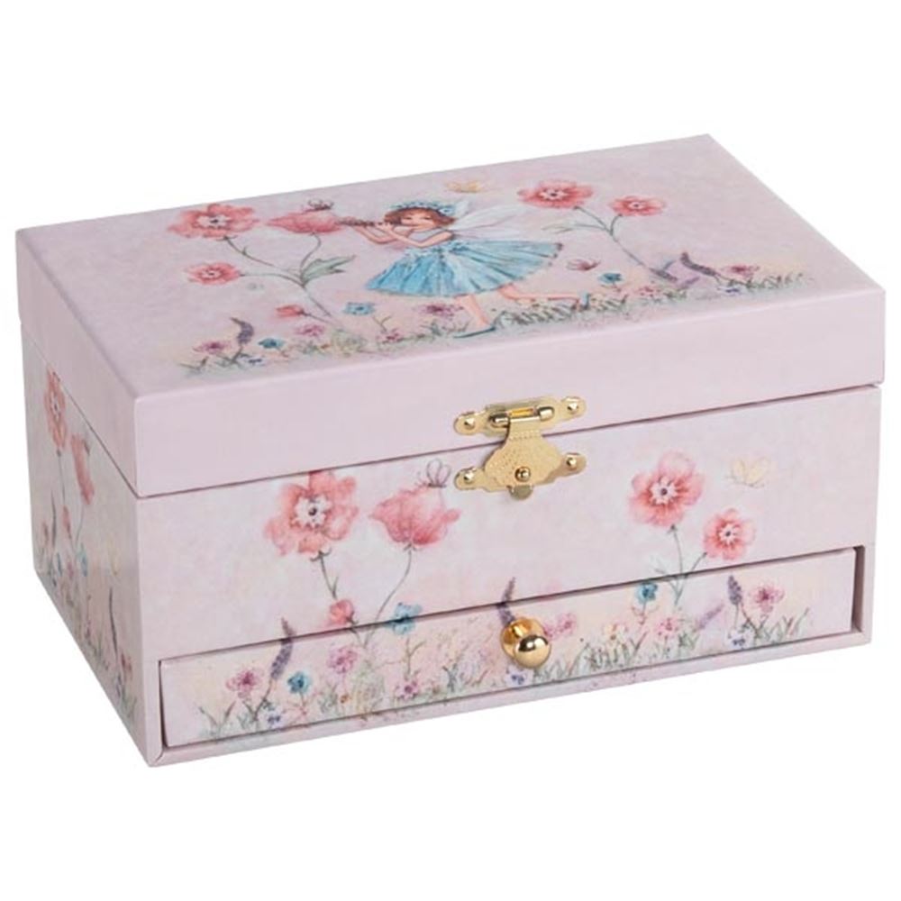 Goki Muziekdoos elfje met lade. 19x11,2x9,8 c