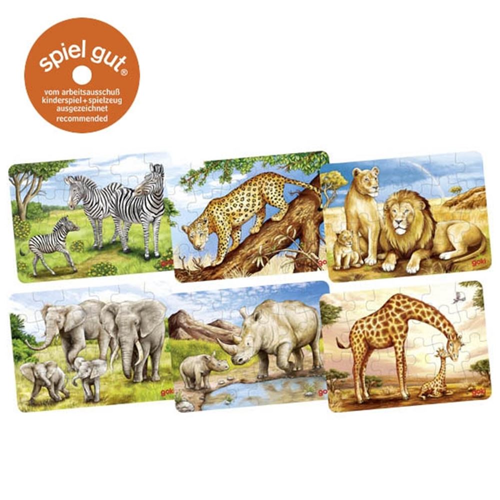 Goki Minipuzzel afrikaanse dieren. 16,5x12x0,