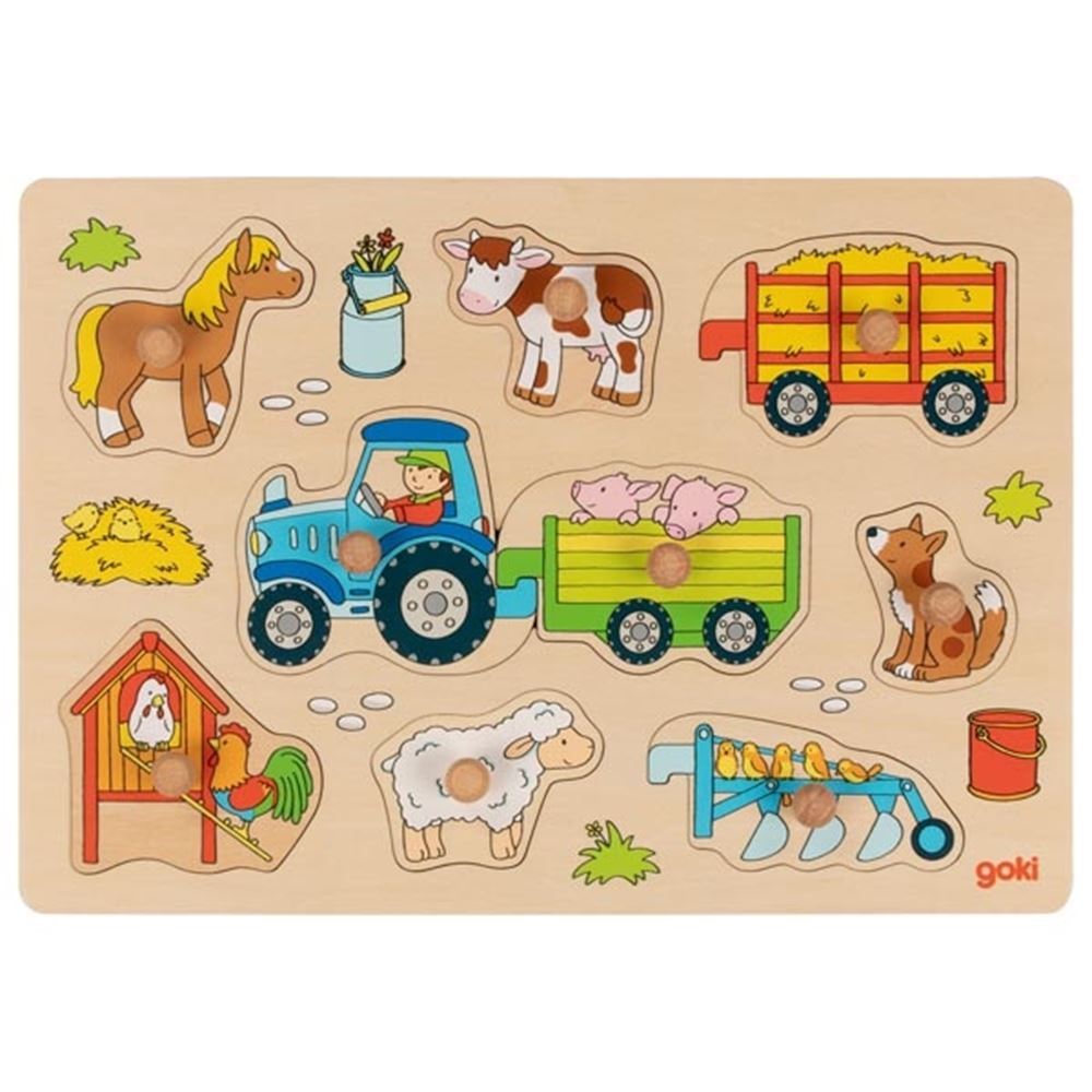 Knoppuzzel Tractor met aanhangers. 9 del