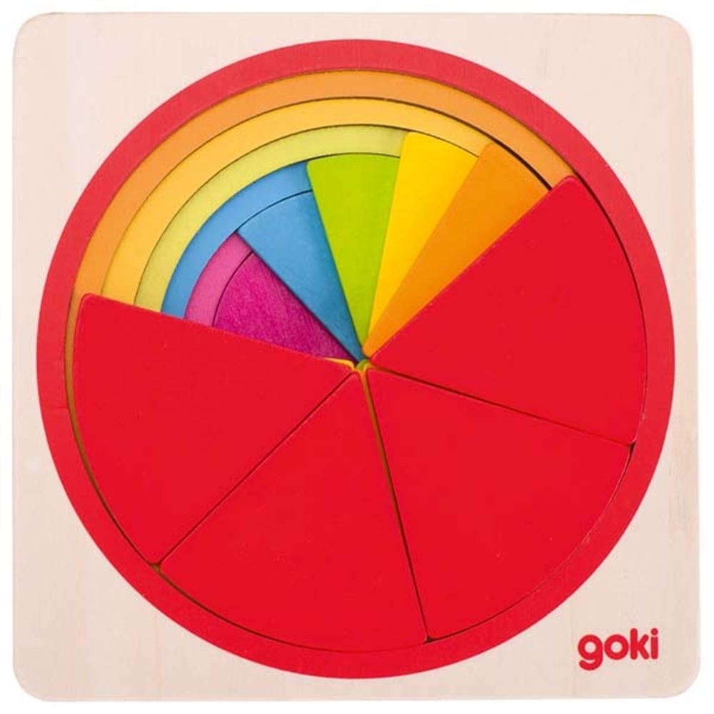Goki Puzzel cirkel. 21 delig. 12x12x2,1 cm.4+