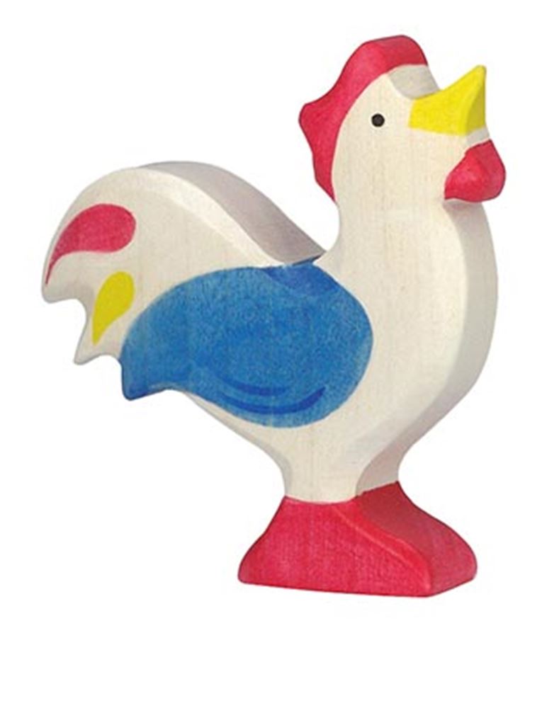 Holztiger Haan, blauw. 7,5 cm