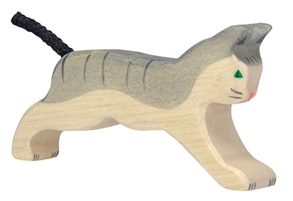 Holztiger Kat, rennend. 11 cm.