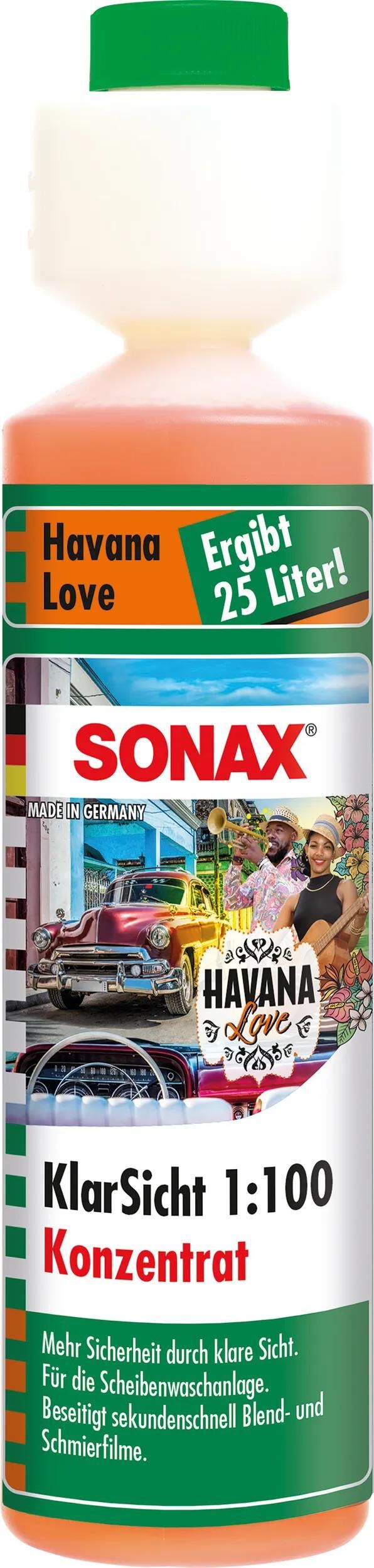 SONAX scheibenreiniger klarsicht 1:100 disc r. 1:100 250ml havana love