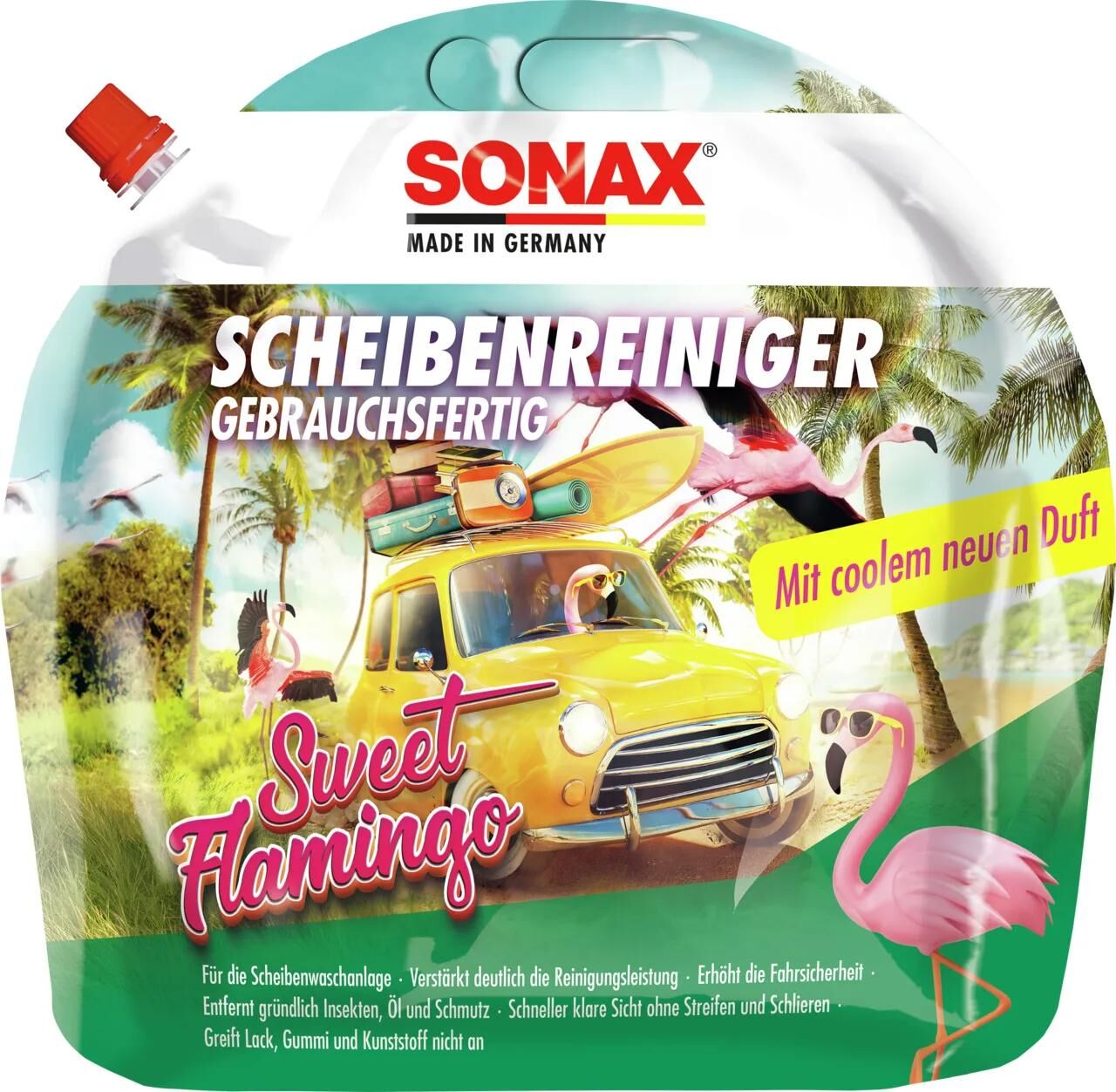 SONAX scheibenreiniger window cleaner 3 l sweet flamingo