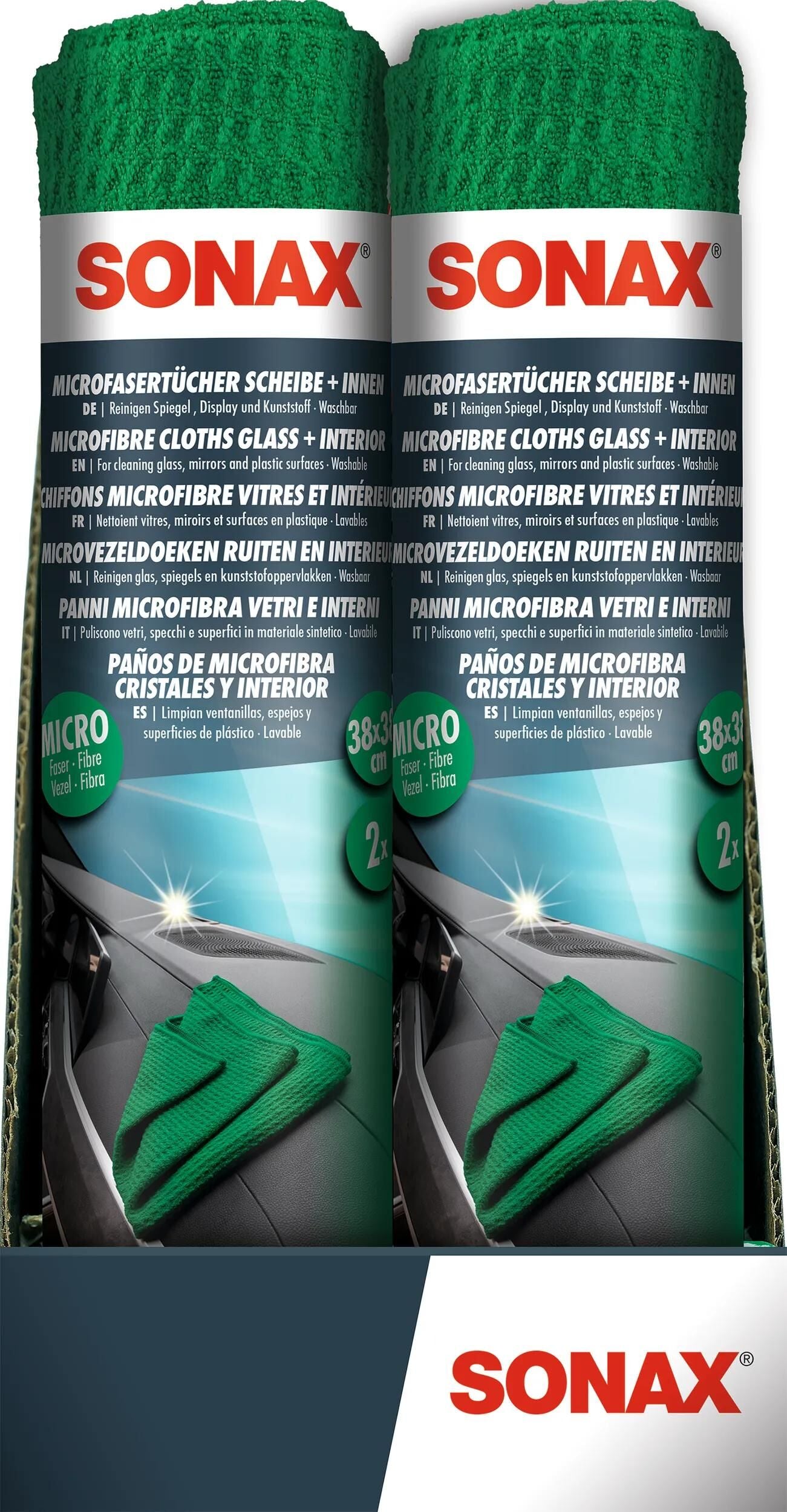 SONAX microfasertuch scheibe+innen microfibre cloth inside