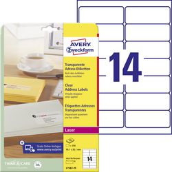 Transparante etiketten L7563-25 99,1x38,1mm