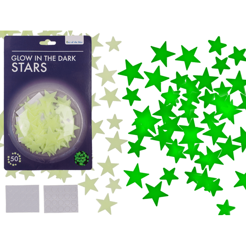 Glow in the Dark sterren. 50 deilg op bl