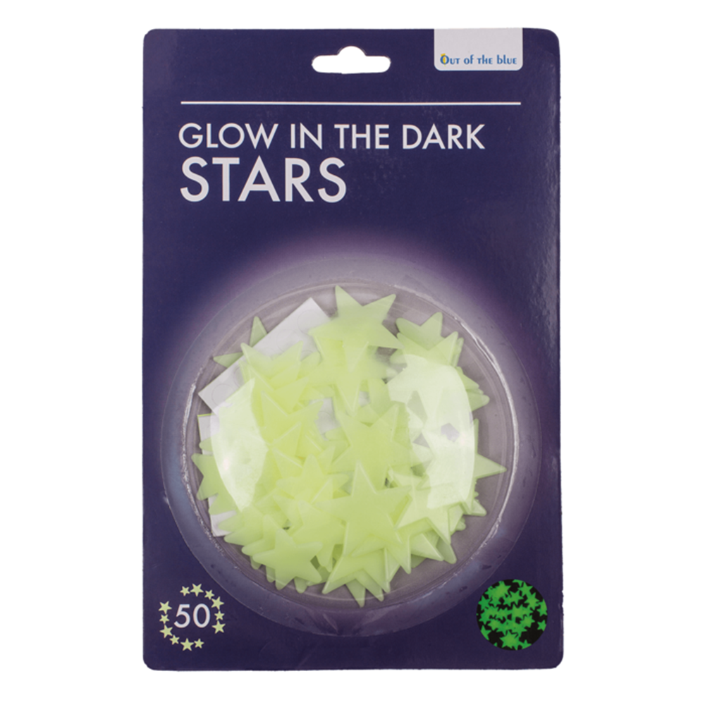 Glow in the Dark sterren. 50 deilg op bl