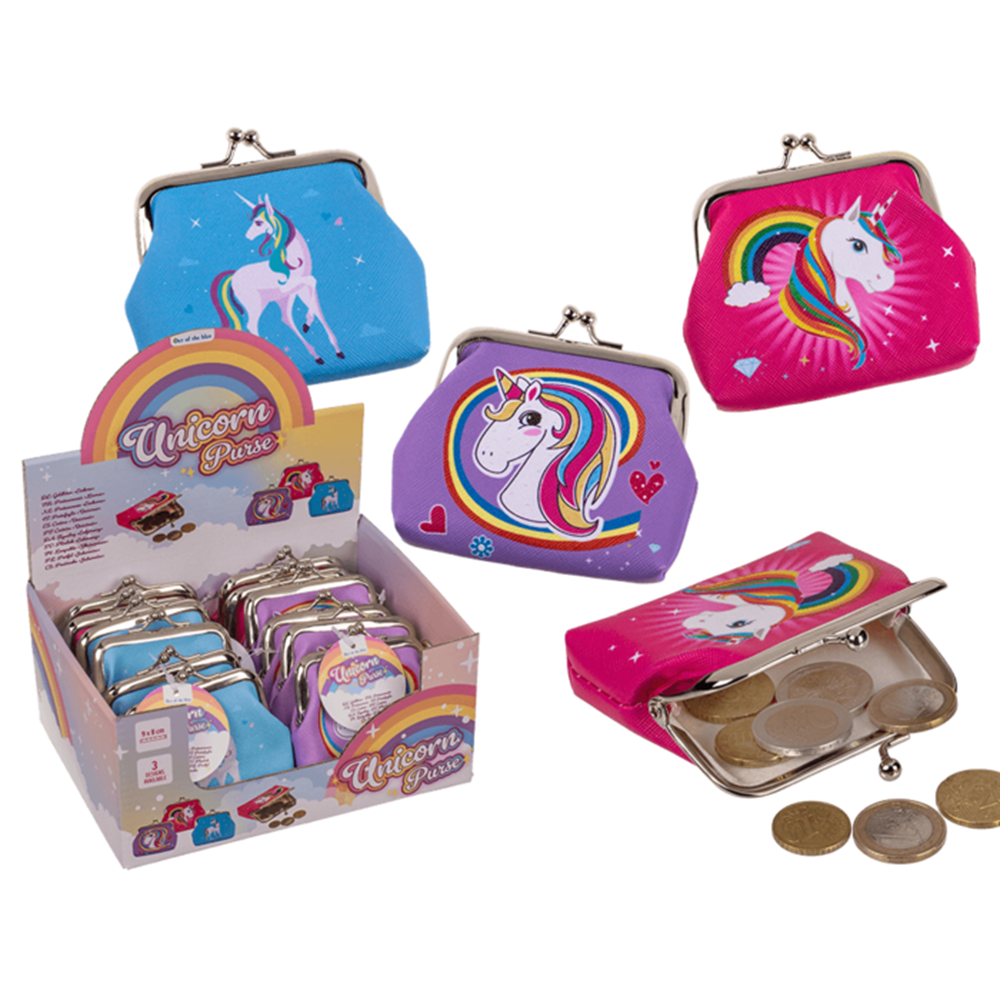 Dsp Portemonnee Eenhoorn. 3 assortie. 12