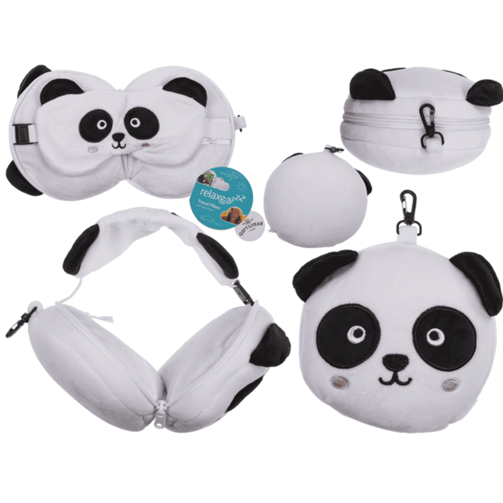 Kinder pluche reiskussen met oogmasker P