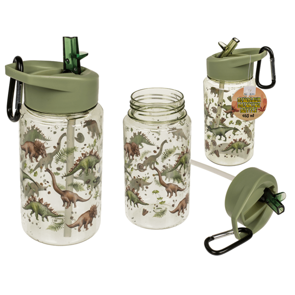 Abi Drinkfles, dinosaurus met rietje. 450 ml