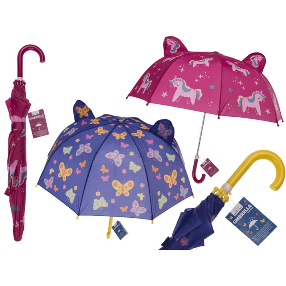 3D kinderparaplu. D: ca. 70 cm. 2 assort