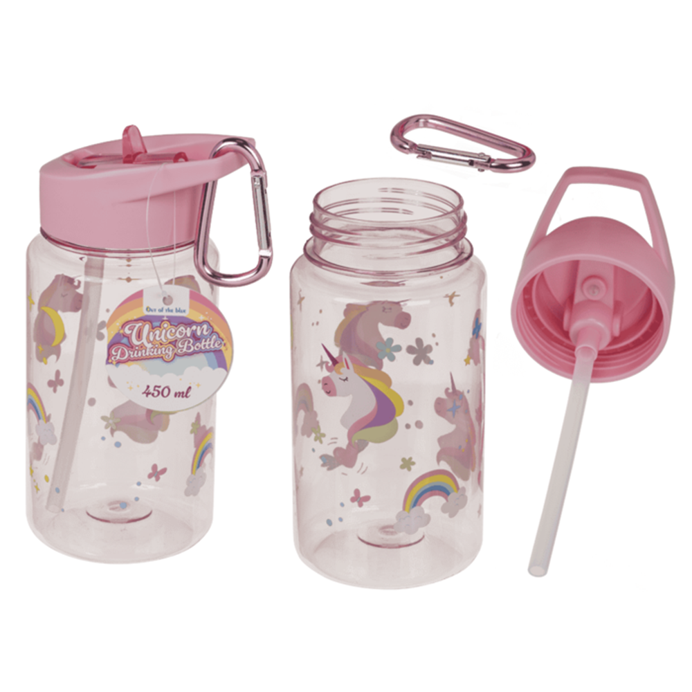 Abi Drinkfles, eenhoorn met rietje. 450 ml
