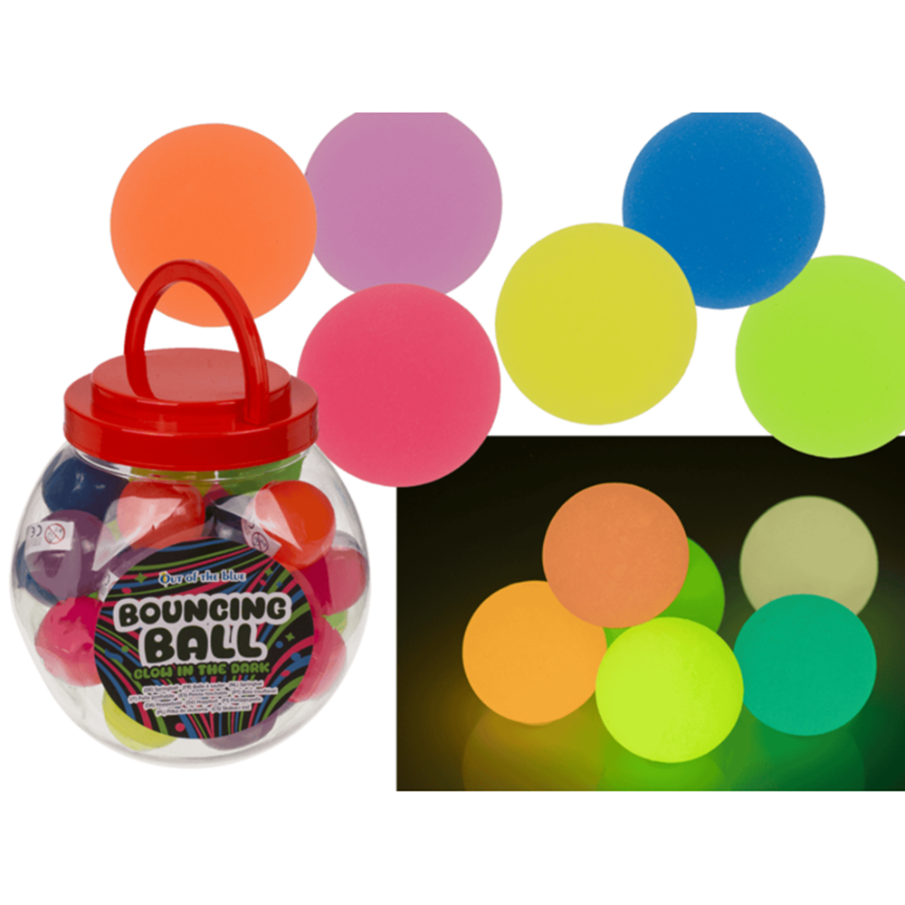 DSP stuiterballen 4,5 cm. glow. 30 stuks