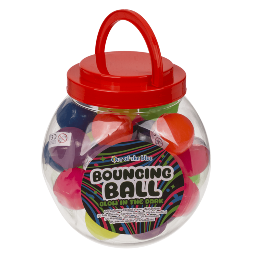 DSP stuiterballen 4,5 cm. glow. 30 stuks