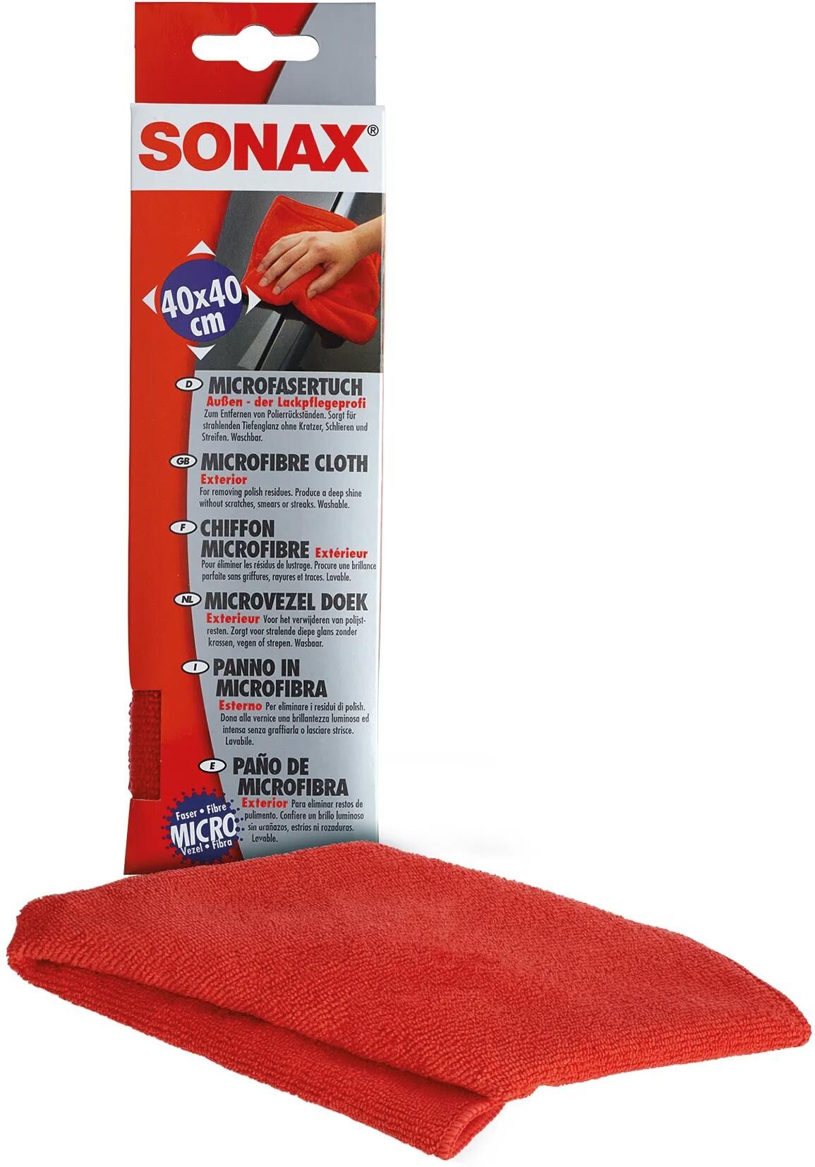 SONAX microfasertuch außen - der lackpflegeprofi microfibre cloth