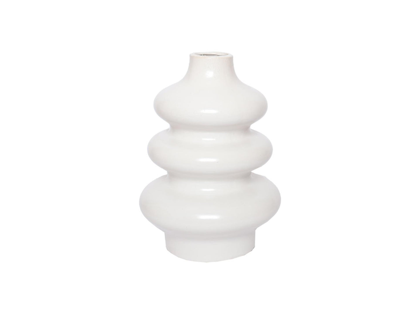 House Of Nature Vaas wit telmen 28cm keramiek