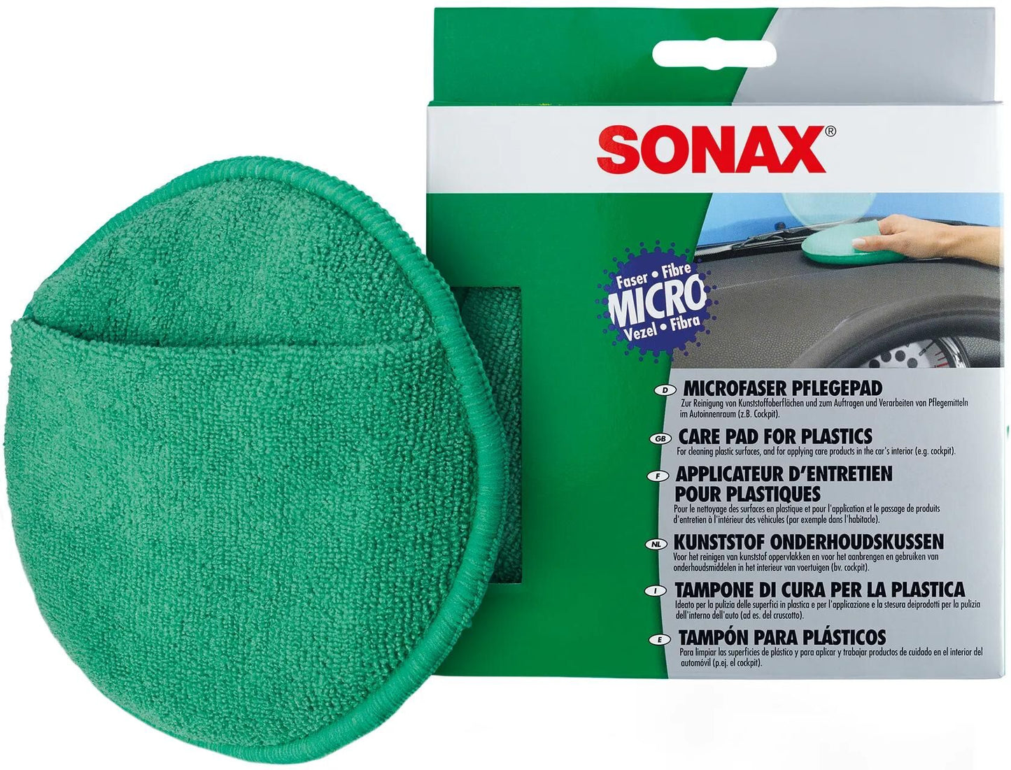 SONAX reinigungsschwamm microfaserpflegepad plastic care pad 417200