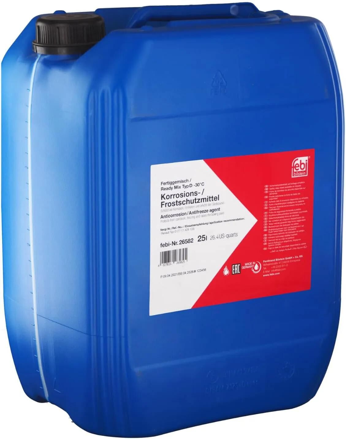 Febi Bilstein kühlerschutz ready mix typ d antifreeze type d ready mix renault 25l