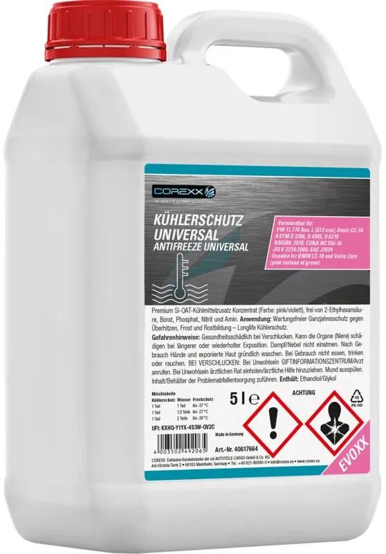 COREXX kühlerschutz uni evoxx anti-freeze 5 l universal evoxx