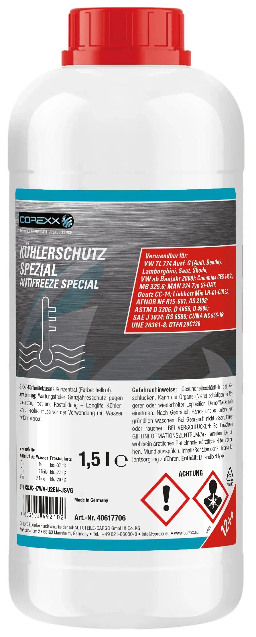 COREXX kühlerschutz spezial g12++ anti-freeze special 1.5 l (g12++)