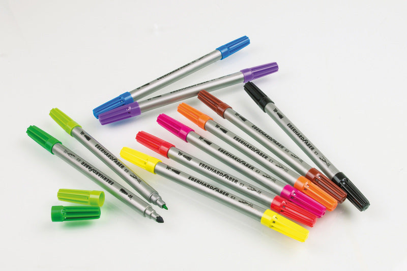 Eberhard Faber ef-550010 viltstiften duo 0,8+1-3mm assorti etui à 10stuks