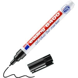 CD-marker Edding 8400 4-8400 001 breed 1mm zwart rond permanent geurloos