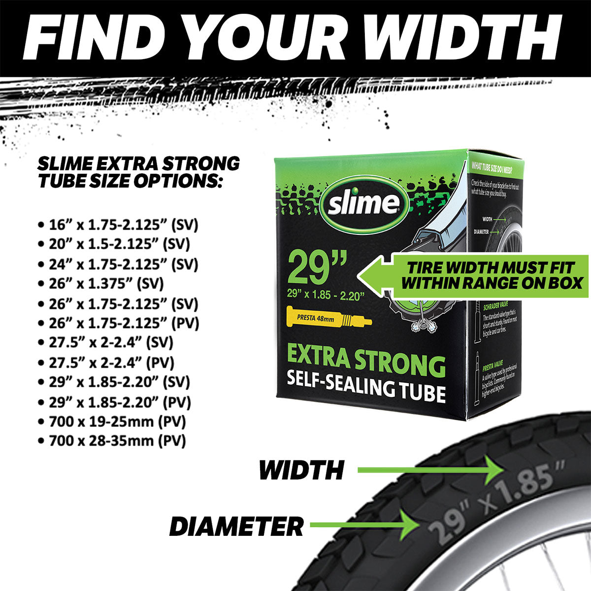 Slime zelfdichtende anti-lek binnenband 16 inch av