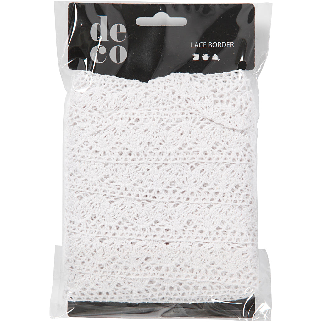 Creativ Company Https: www.cchobby.nl gehaakt-kanten-lint-b-30-mm-wit-10-m-1-rol