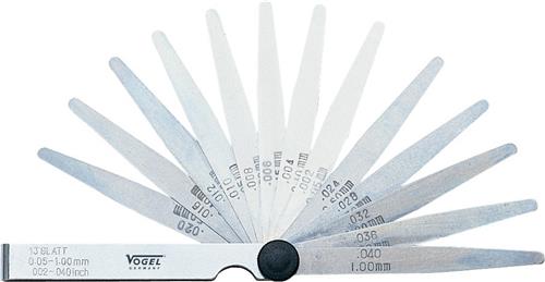 Vogel voelermaatset 0.05-1.00mm inch 13-delig