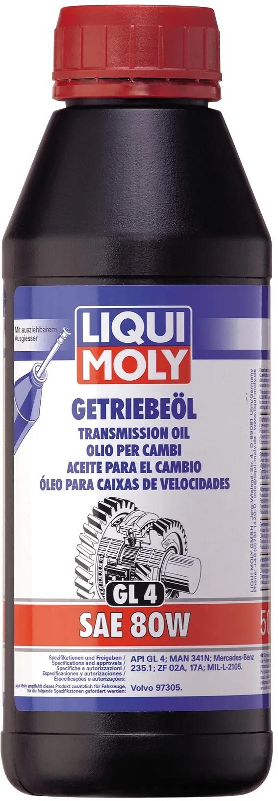 LIQUI MOLY getriebeöl gl4 gear oil gl4 sae 80w lm 500 ml